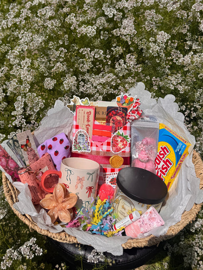 Picnic blind date with a book self care package