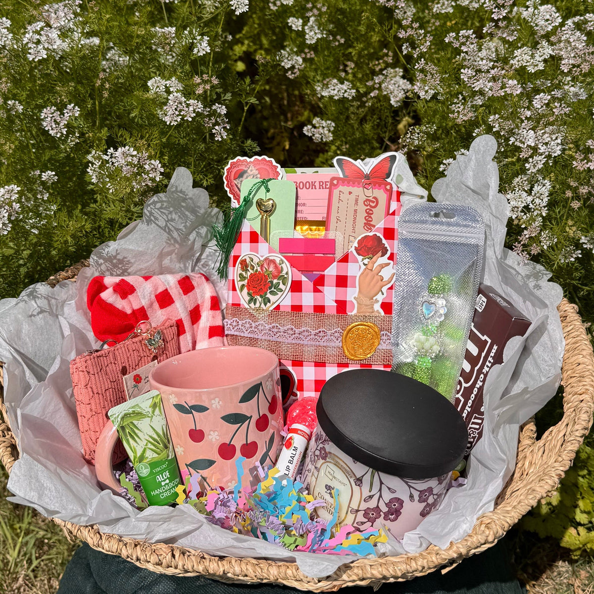 Picnic blind date with a book self care package