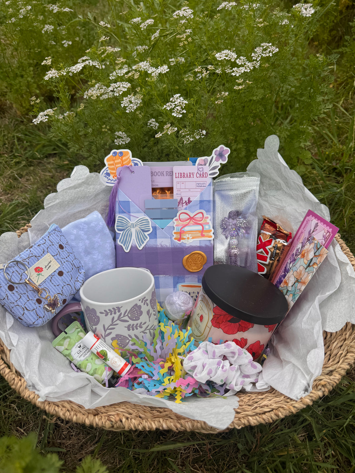 Picnic blind date with a book self care package
